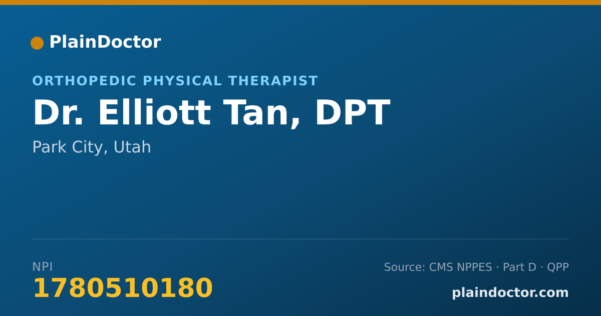 Shareable card for Elliott Tan, DPT - Orthopedic Physical Therapist, Park City, UT