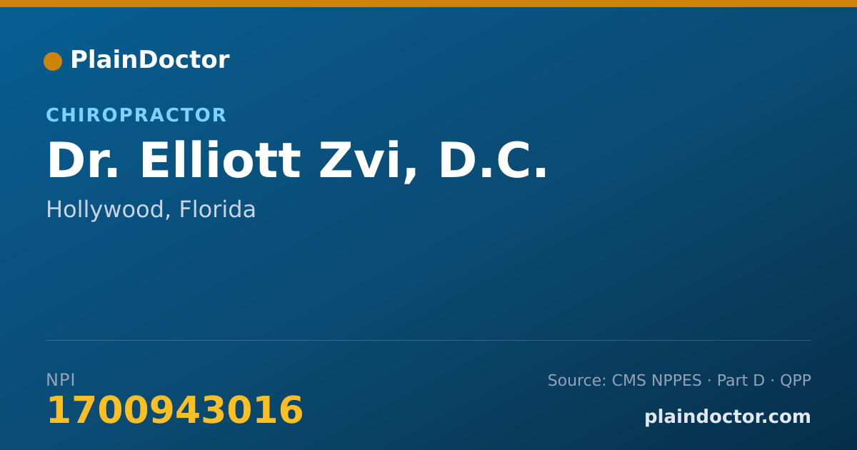 Shareable card for Elliott Zvi, D.C. - Chiropractor, Hollywood, FL