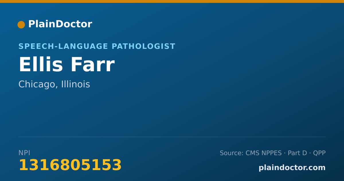 Shareable card for Ellis Farr - Speech-Language Pathologist, Chicago, IL