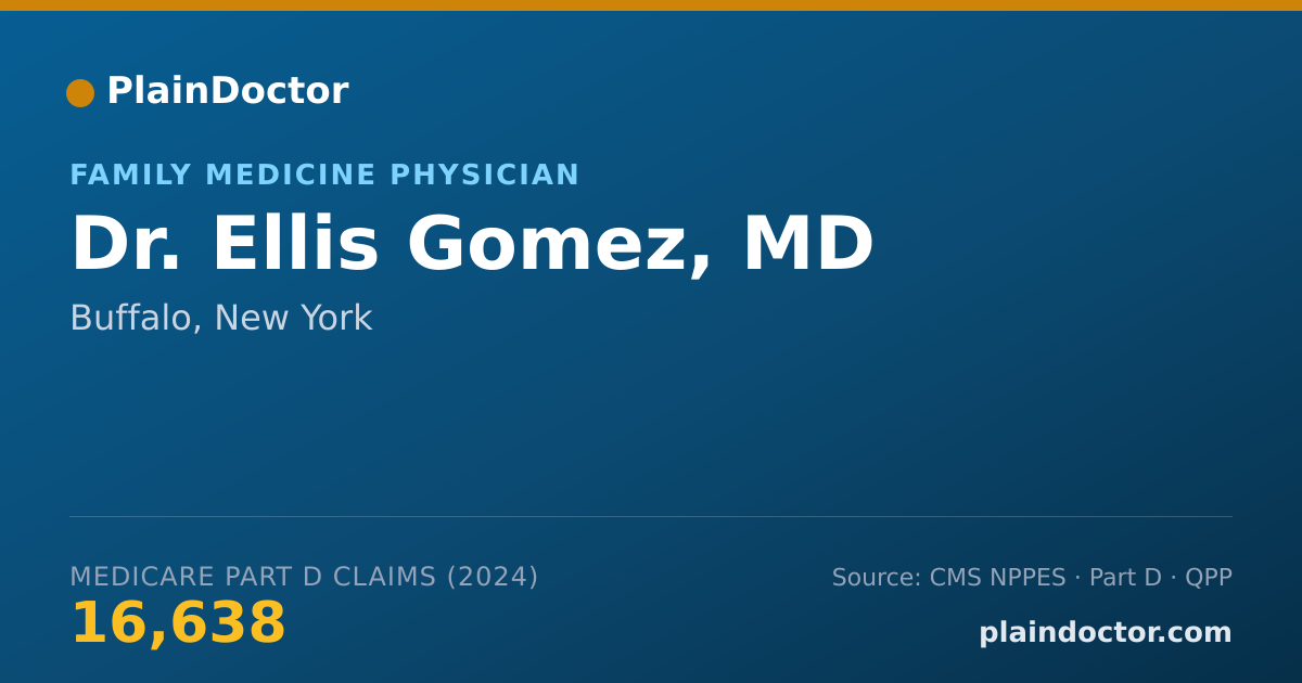 Shareable card for Ellis Gomez, MD - Family Medicine Physician, Buffalo, NY