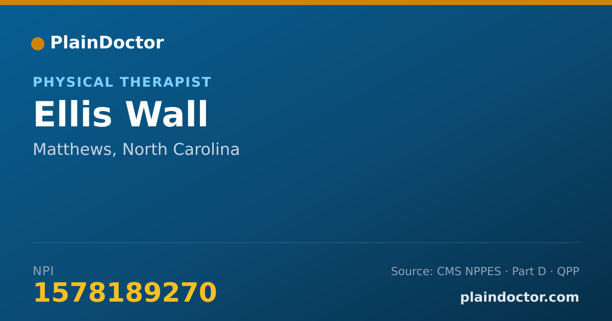 Shareable card for Ellis Wall - Physical Therapist, Matthews, NC