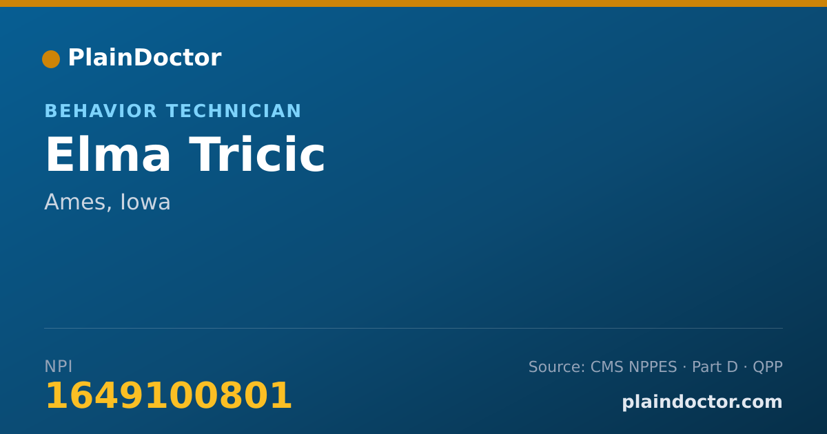 Shareable card for Elma Tricic - Behavior Technician, Ames, IA