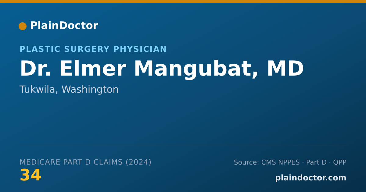 Shareable card for Elmer Mangubat, MD - Plastic Surgery Physician, Tukwila, WA
