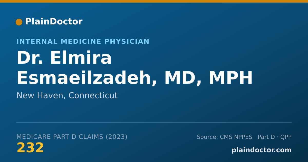 Shareable card for Elmira Esmaeilzadeh, MD, MPH - Internal Medicine Physician, New Haven, CT