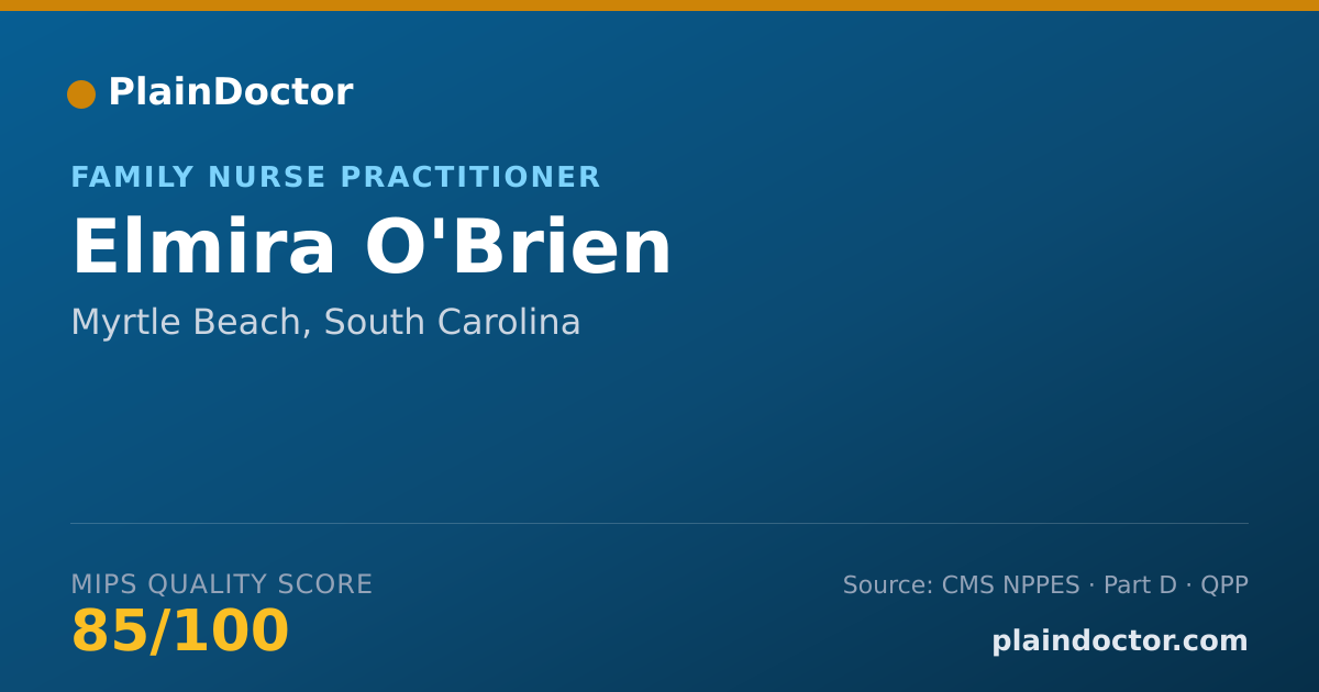 Shareable card for Elmira O'Brien - Family Nurse Practitioner, Myrtle Beach, SC