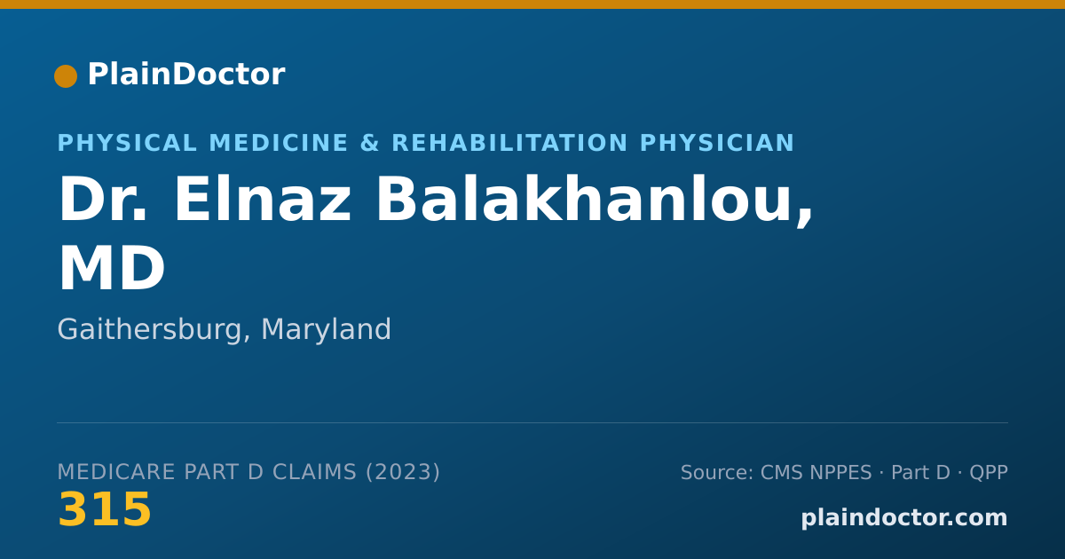 Shareable card for Elnaz Balakhanlou, MD - Physical Medicine & Rehabilitation Physician, Gaithersburg, MD
