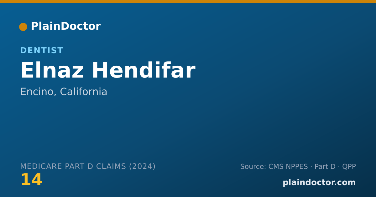 Shareable card for Elnaz Hendifar - Dentist, Encino, CA