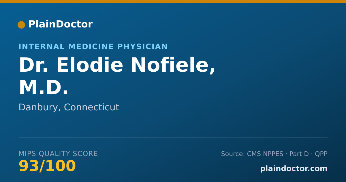 Shareable card for Elodie Nofiele, M.D. - Internal Medicine Physician, Danbury, CT