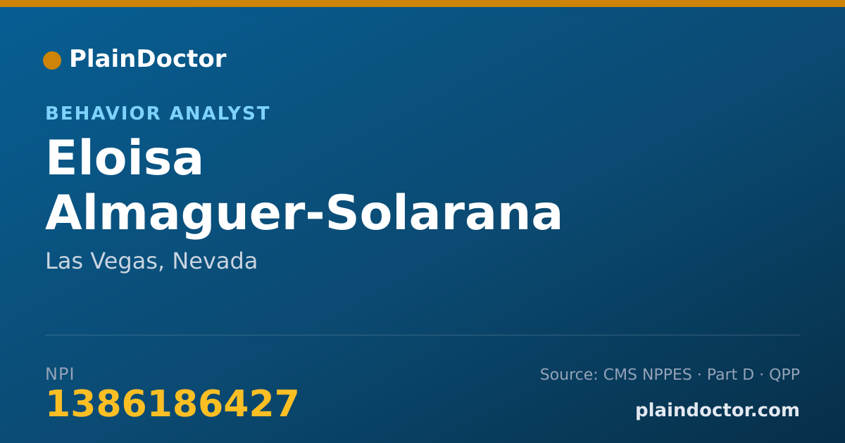 Shareable card for Eloisa Almaguer-Solarana - Behavior Analyst, Las Vegas, NV
