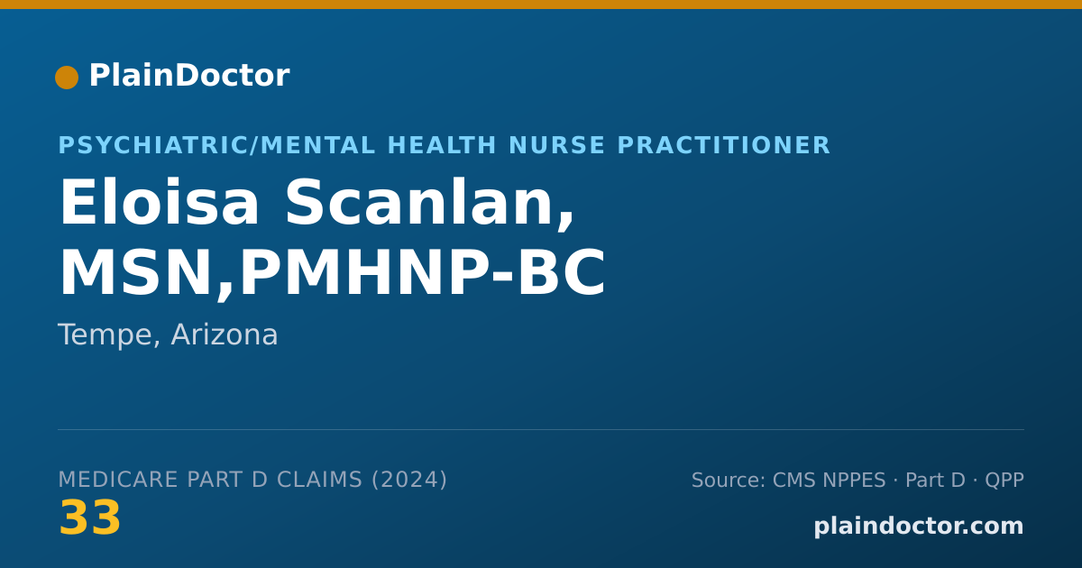 Shareable card for Eloisa Scanlan, MSN,PMHNP-BC - Psychiatric/Mental Health Nurse Practitioner, Tempe, AZ