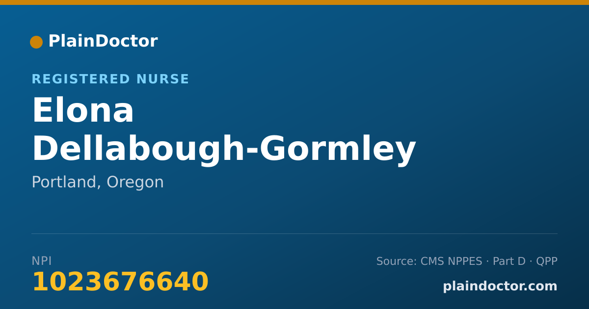 Shareable card for Elona Dellabough-Gormley - Registered Nurse, Portland, OR