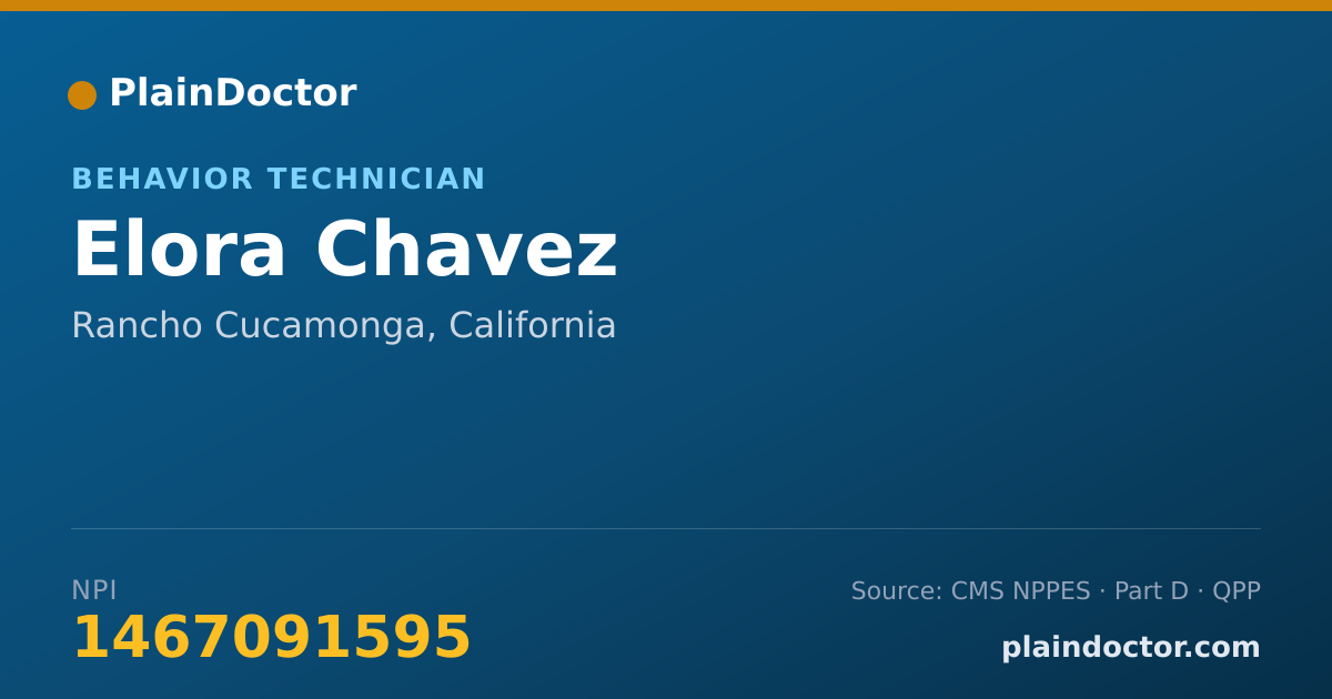 Shareable card for Elora Chavez - Behavior Technician, Rancho Cucamonga, CA