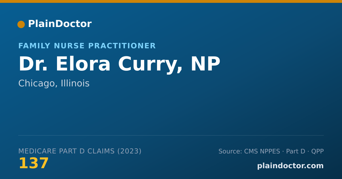 Shareable card for Elora Curry, NP - Family Nurse Practitioner, Chicago, IL