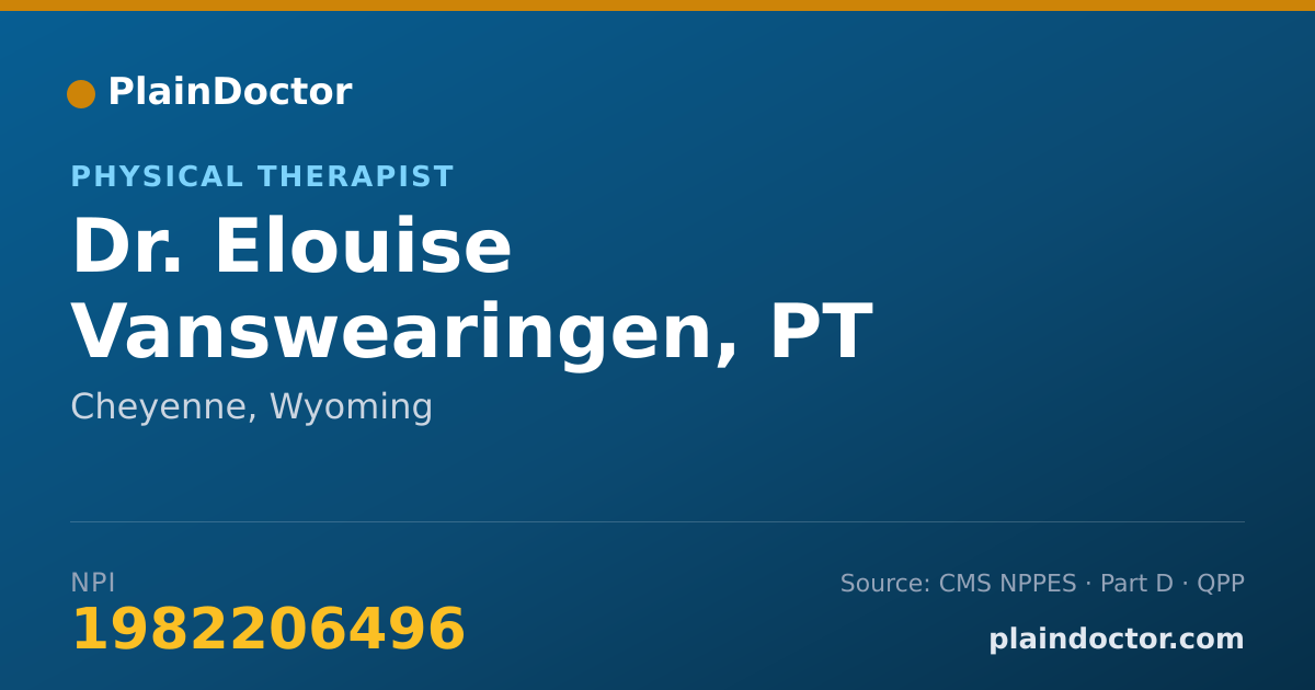 Shareable card for Elouise Vanswearingen, PT - Physical Therapist, Cheyenne, WY