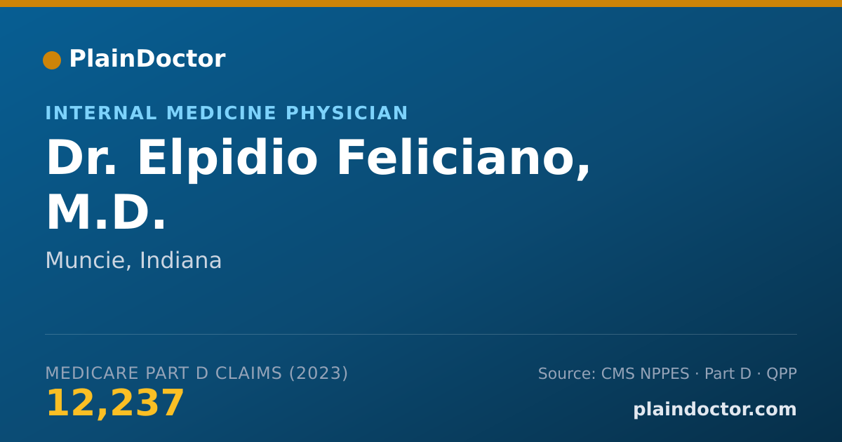 Shareable card for Elpidio Feliciano, M.D. - Internal Medicine Physician, Muncie, IN