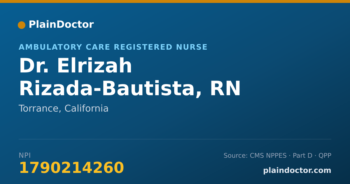 Shareable card for Elrizah Rizada-Bautista, RN - Ambulatory Care Registered Nurse, Torrance, CA