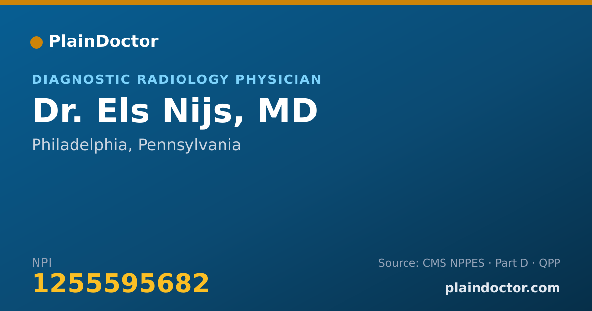 Shareable card for Els Nijs, MD - Diagnostic Radiology Physician, Philadelphia, PA
