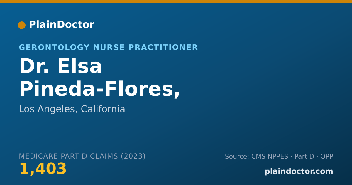 Shareable card for Elsa Pineda-Flores, AGPCNP-BC - Gerontology Nurse Practitioner, Los Angeles, CA