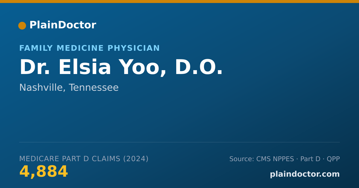 Shareable card for Elsia Yoo, D.O. - Family Medicine Physician, Nashville, TN