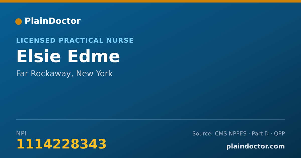 Shareable card for Elsie Edme - Licensed Practical Nurse, Far Rockaway, NY