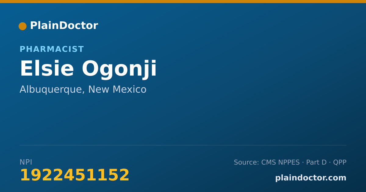 Shareable card for Elsie Ogonji - Pharmacist, Albuquerque, NM