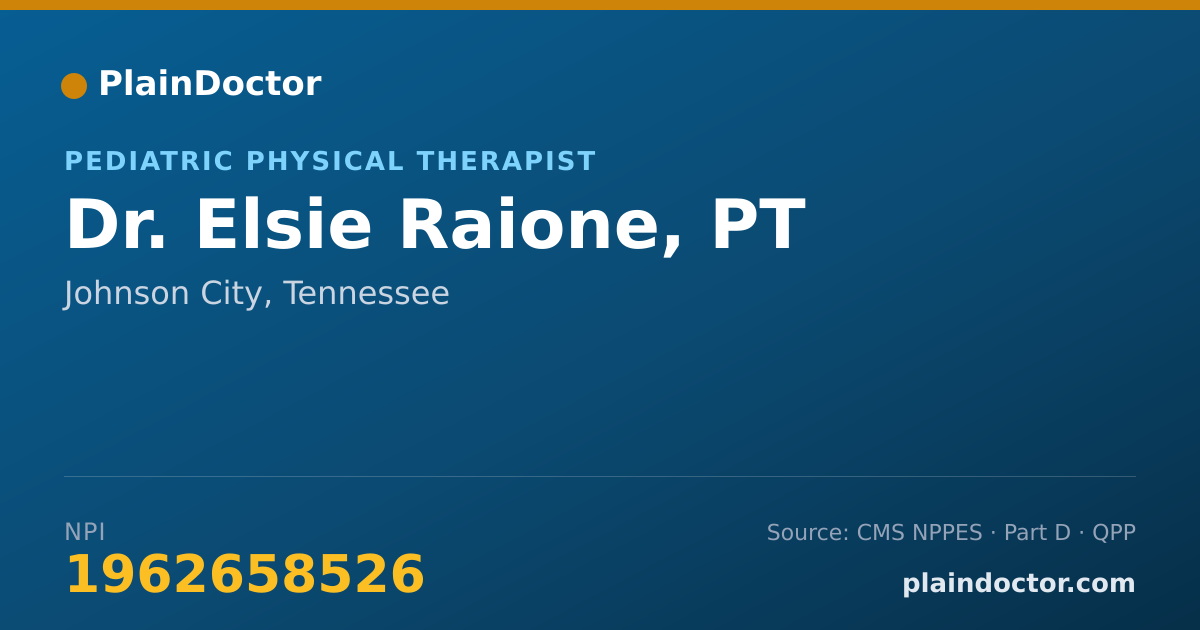 Shareable card for Elsie Raione, PT - Pediatric Physical Therapist, Johnson City, TN