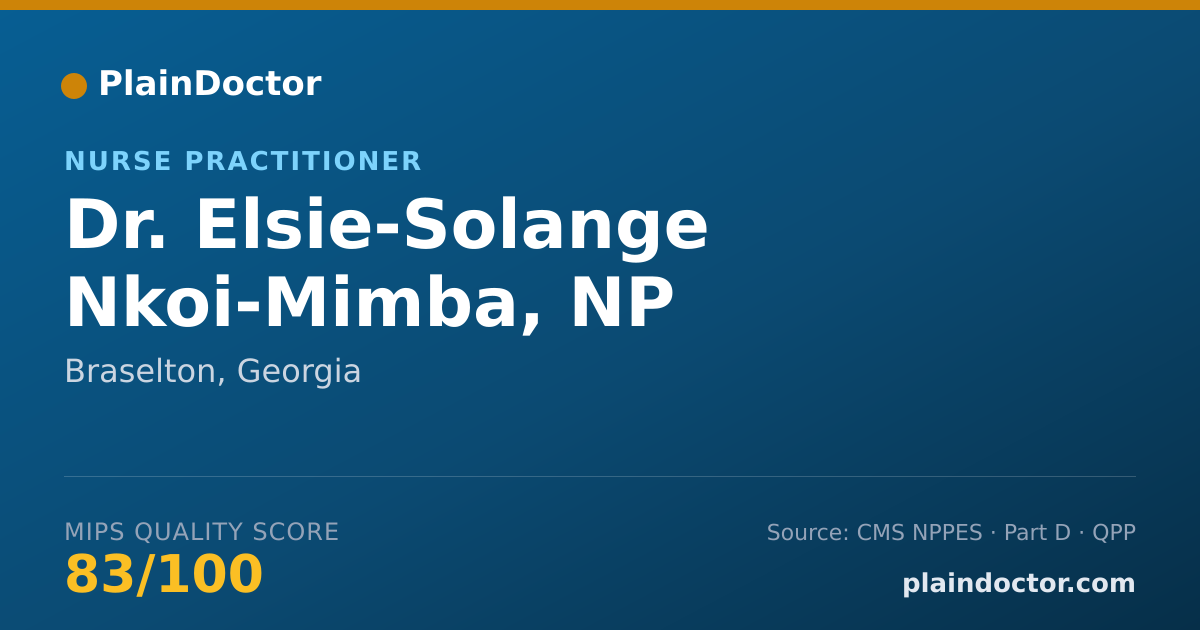 Shareable card for Elsie-Solange Nkoi-Mimba, NP - Nurse Practitioner, Braselton, GA