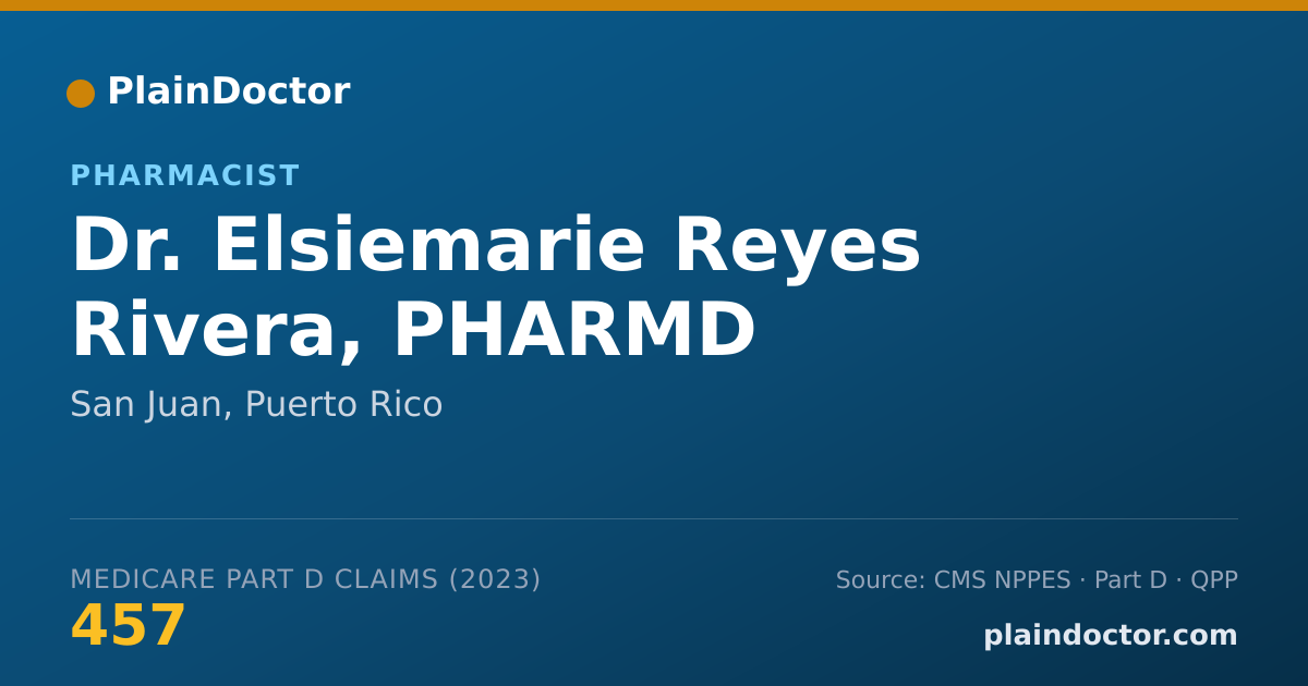 Shareable card for Elsiemarie Reyes Rivera, PHARMD - Pharmacist, San Juan, PR