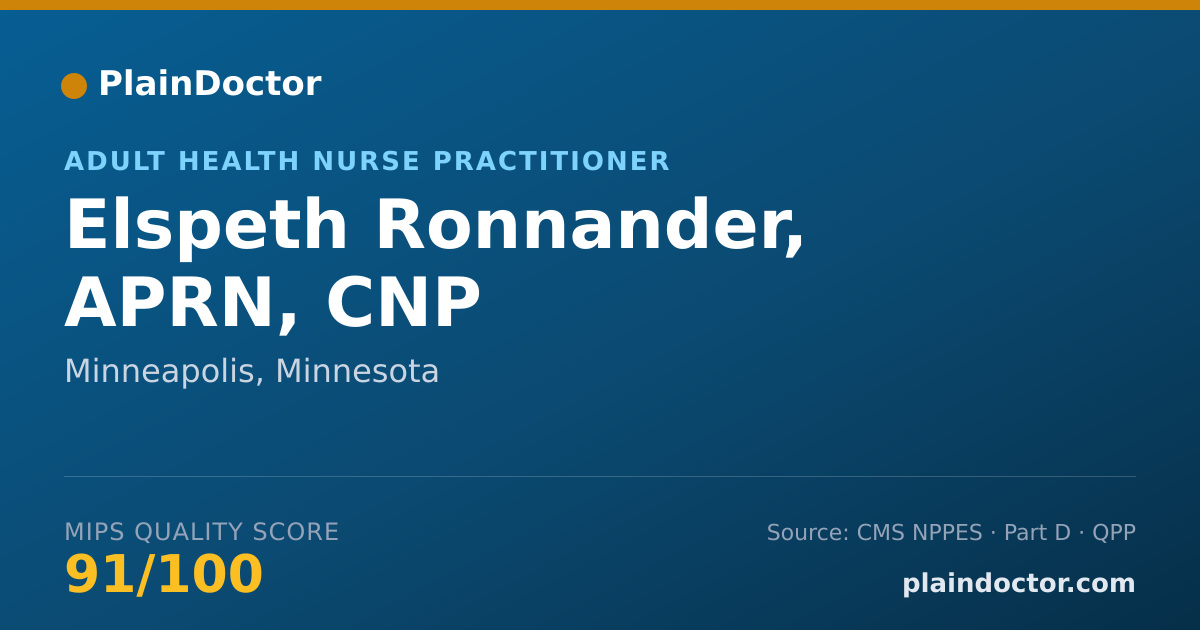 Shareable card for Elspeth Ronnander, APRN, CNP - Adult Health Nurse Practitioner, Minneapolis, MN