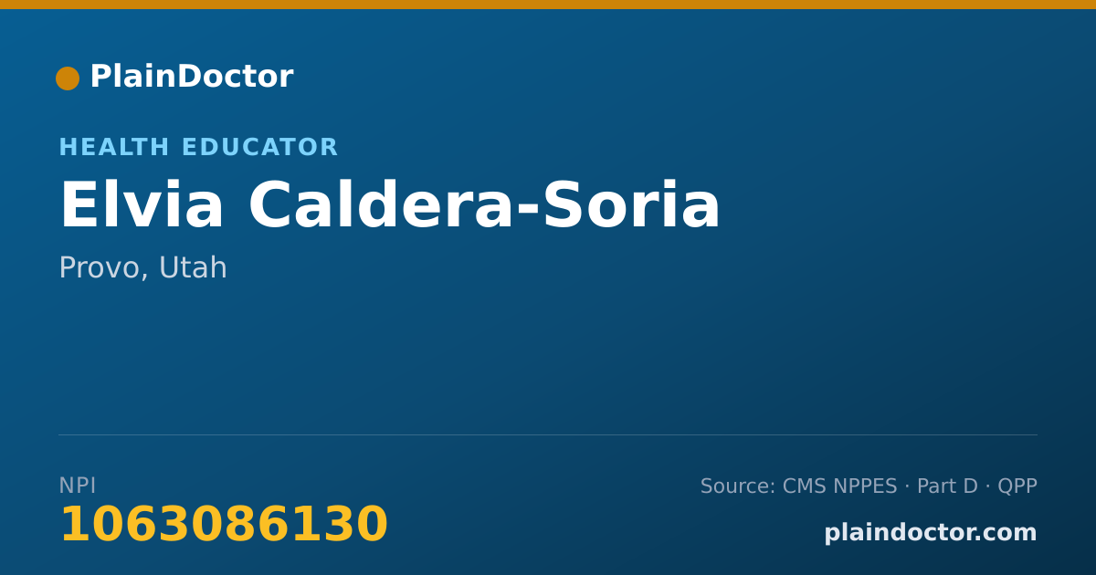 Shareable card for Elvia Caldera-Soria - Health Educator, Provo, UT