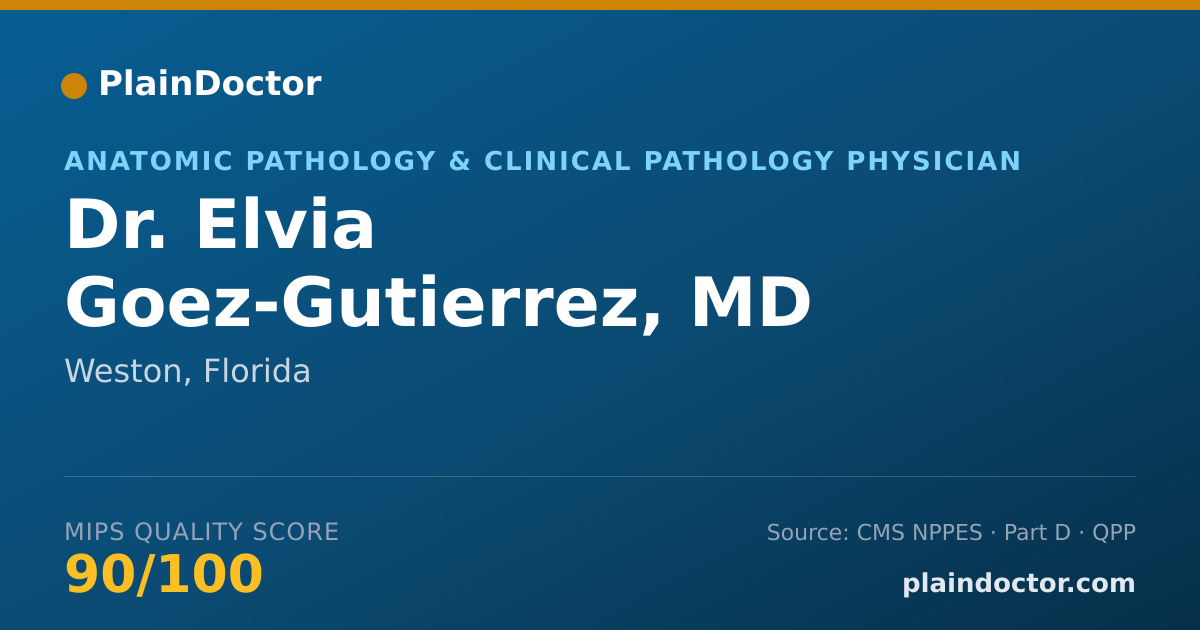 Shareable card for Elvia Goez-Gutierrez, MD - Anatomic Pathology & Clinical Pathology Physician, Weston, FL
