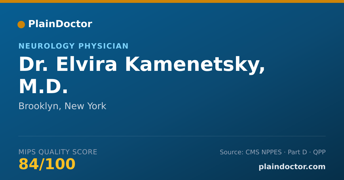 Shareable card for Elvira Kamenetsky, M.D. - Neurology Physician, Brooklyn, NY