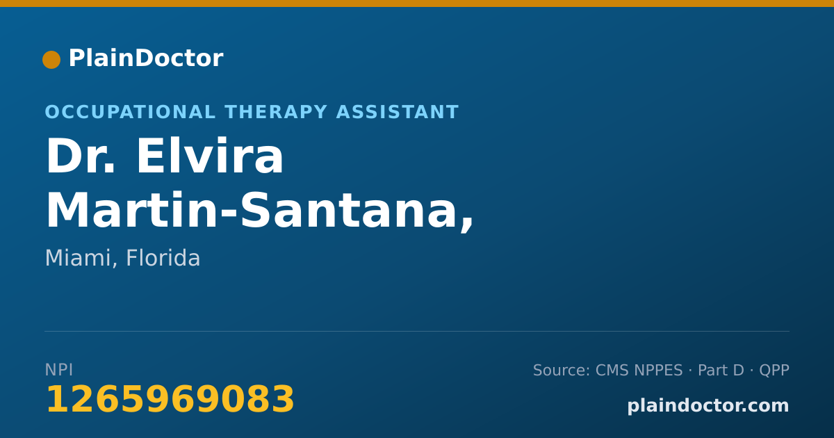 Shareable card for Elvira Martin-Santana, OTA,CNA,LMT - Occupational Therapy Assistant, Miami, FL