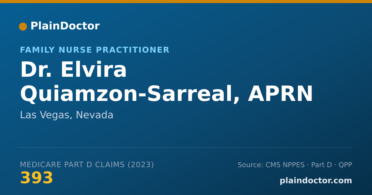 Shareable card for Elvira Quiamzon-Sarreal, APRN - Family Nurse Practitioner, Las Vegas, NV
