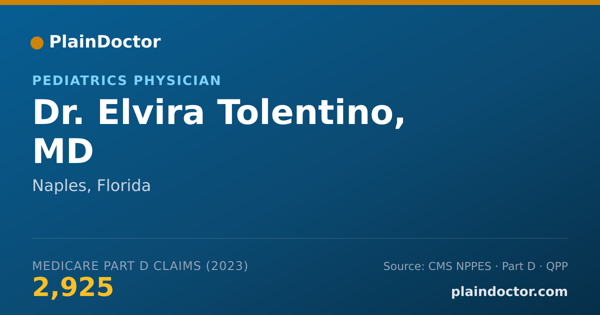Shareable card for Elvira Tolentino, MD - Pediatrics Physician, Naples, FL