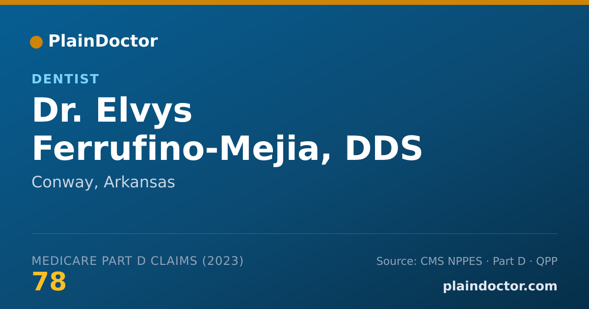 Shareable card for Elvys Ferrufino-Mejia, DDS - Dentist, Conway, AR