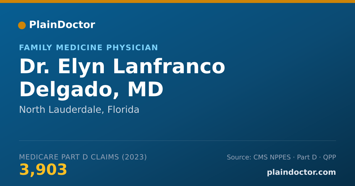 Shareable card for Elyn Lanfranco Delgado, MD - Family Medicine Physician, North Lauderdale, FL