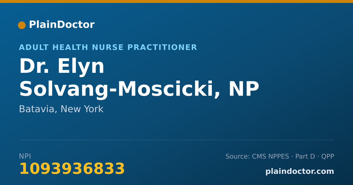 Shareable card for Elyn Solvang-Moscicki, NP - Adult Health Nurse Practitioner, Batavia, NY