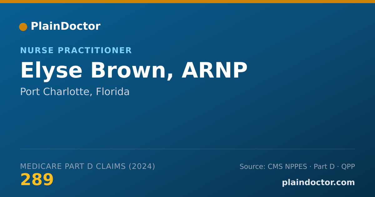Shareable card for Elyse Brown, ARNP - Nurse Practitioner, Port Charlotte, FL
