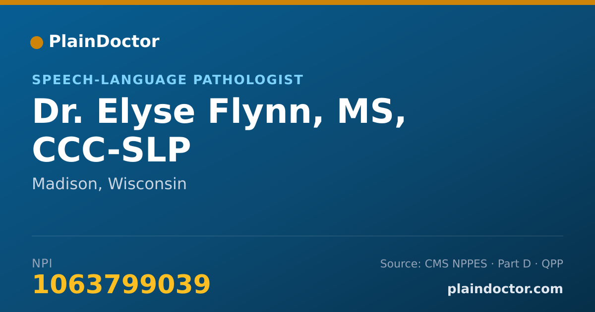 Shareable card for Elyse Flynn, MS, CCC-SLP - Speech-Language Pathologist, Madison, WI