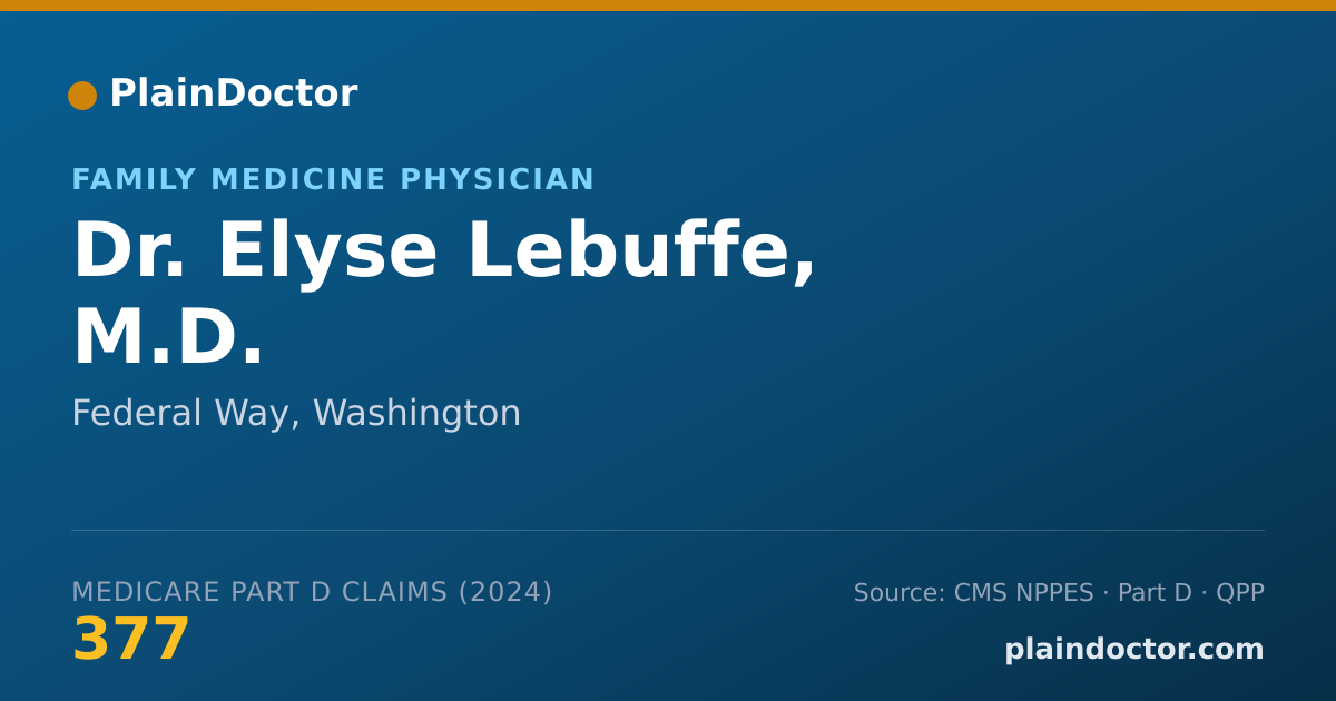Shareable card for Elyse Lebuffe, M.D. - Family Medicine Physician, Federal Way, WA