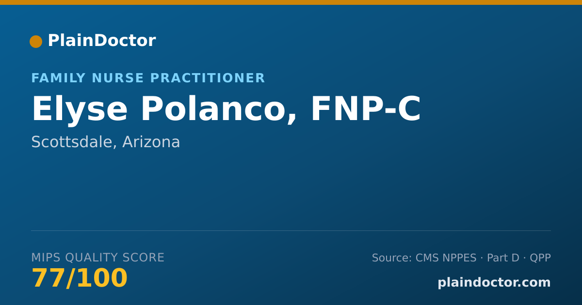 Shareable card for Elyse Polanco, FNP-C - Family Nurse Practitioner, Scottsdale, AZ