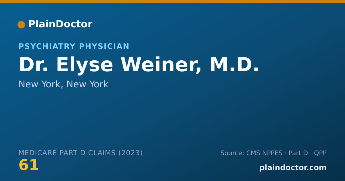 Shareable card for Elyse Weiner, M.D. - Psychiatry Physician, New York, NY