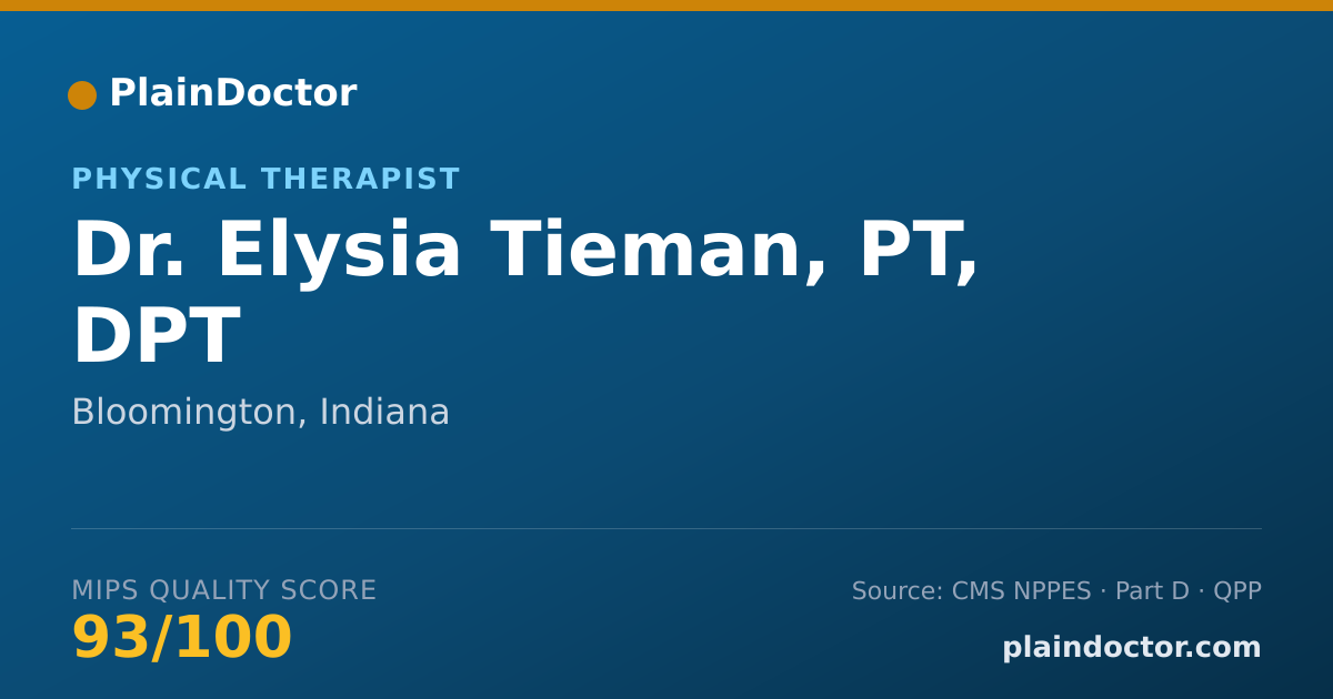 Shareable card for Elysia Tieman, PT, DPT - Physical Therapist, Bloomington, IN
