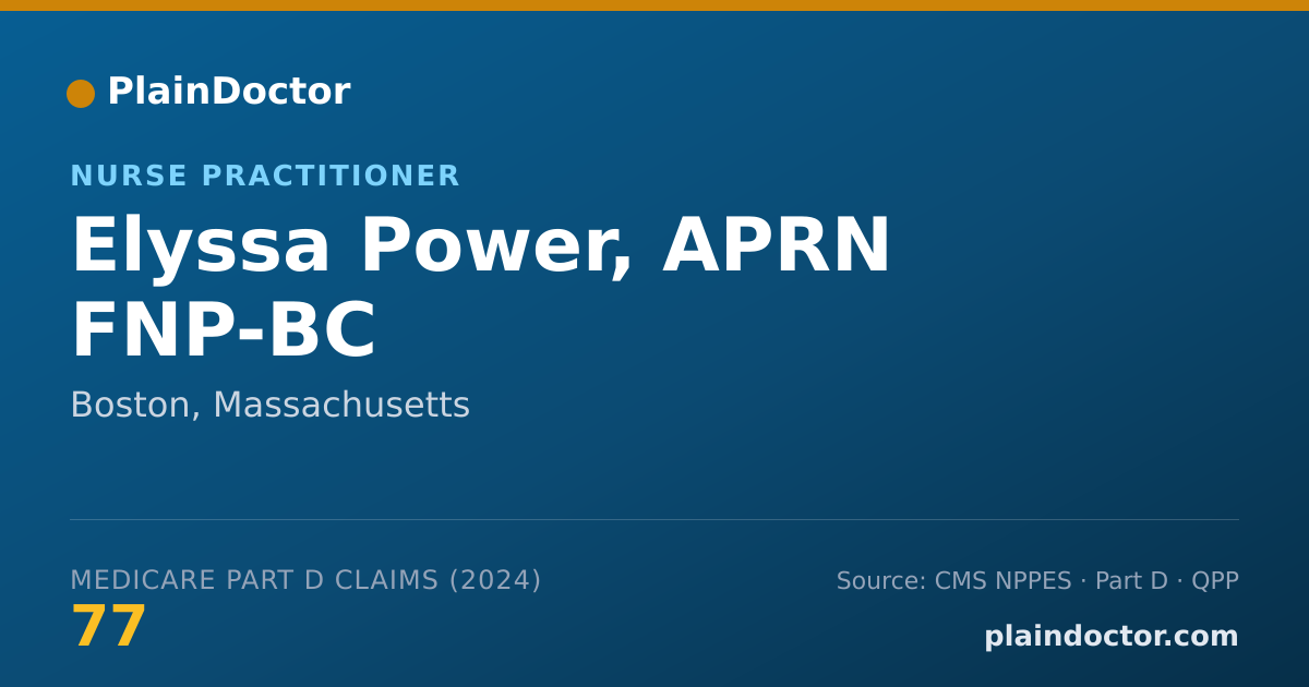 Shareable card for Elyssa Power, APRN FNP-BC - Family Nurse Practitioner, Boston, MA