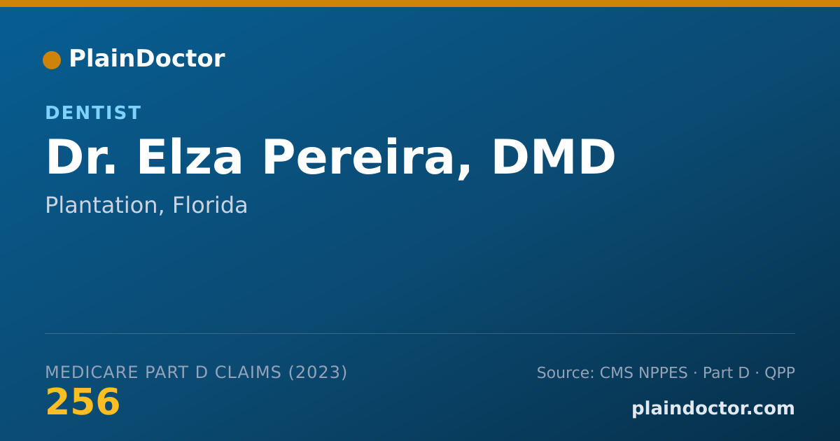 Shareable card for Elza Pereira, DMD - Dentist, Plantation, FL