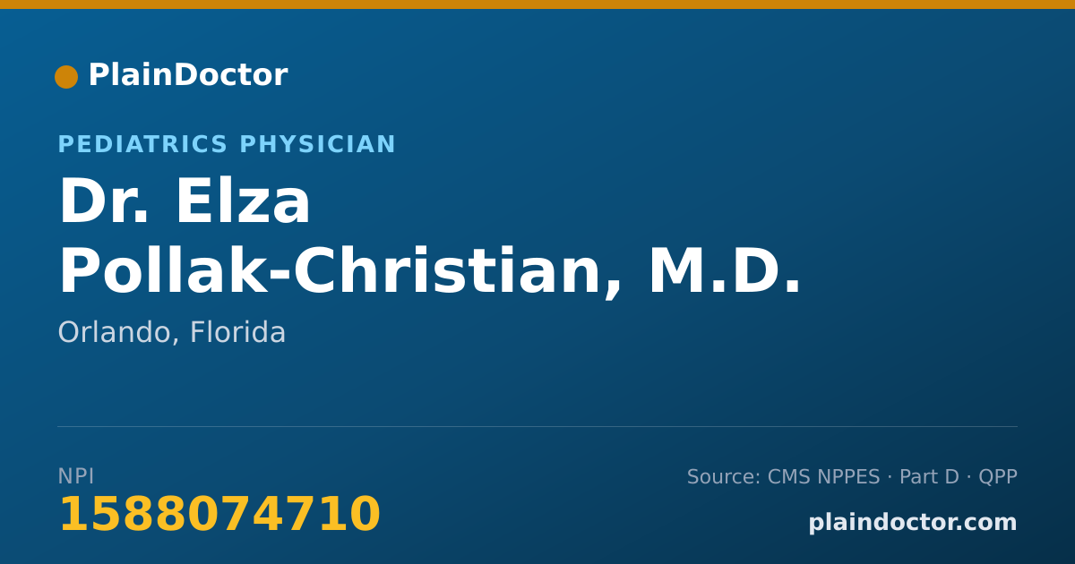 Shareable card for Elza Pollak-Christian, M.D. - Pediatrics Physician, Orlando, FL