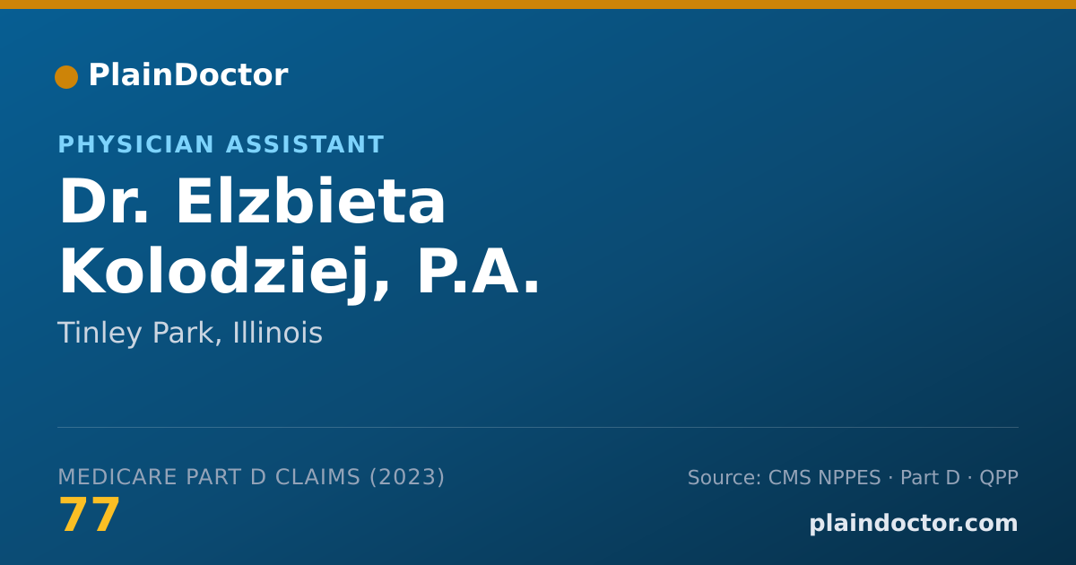 Shareable card for Elzbieta Kolodziej, P.A. - Physician Assistant, Tinley Park, IL