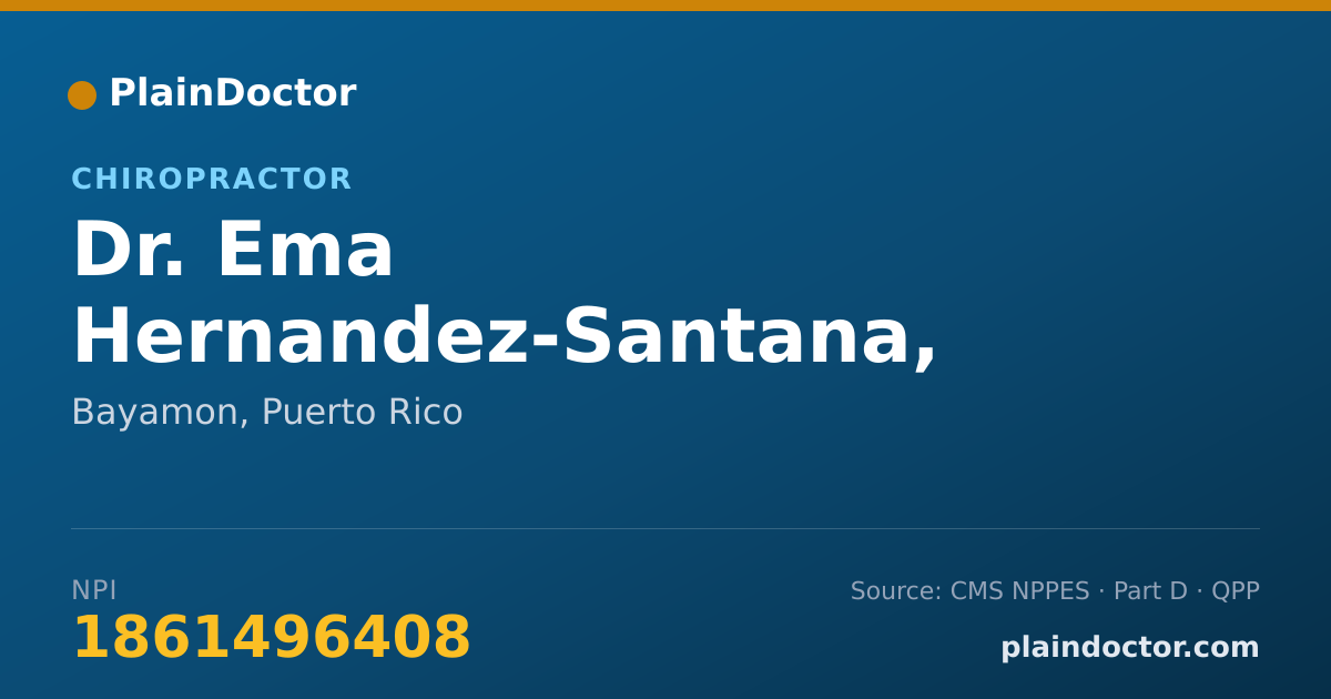 Shareable card for Ema Hernandez-Santana, D.C. - Chiropractor, Bayamon, PR