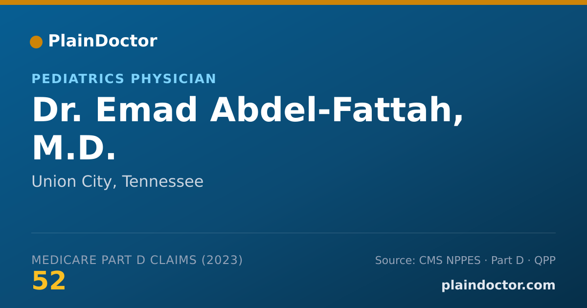 Shareable card for Emad Abdel-Fattah, M.D. - Pediatrics Physician, Union City, TN